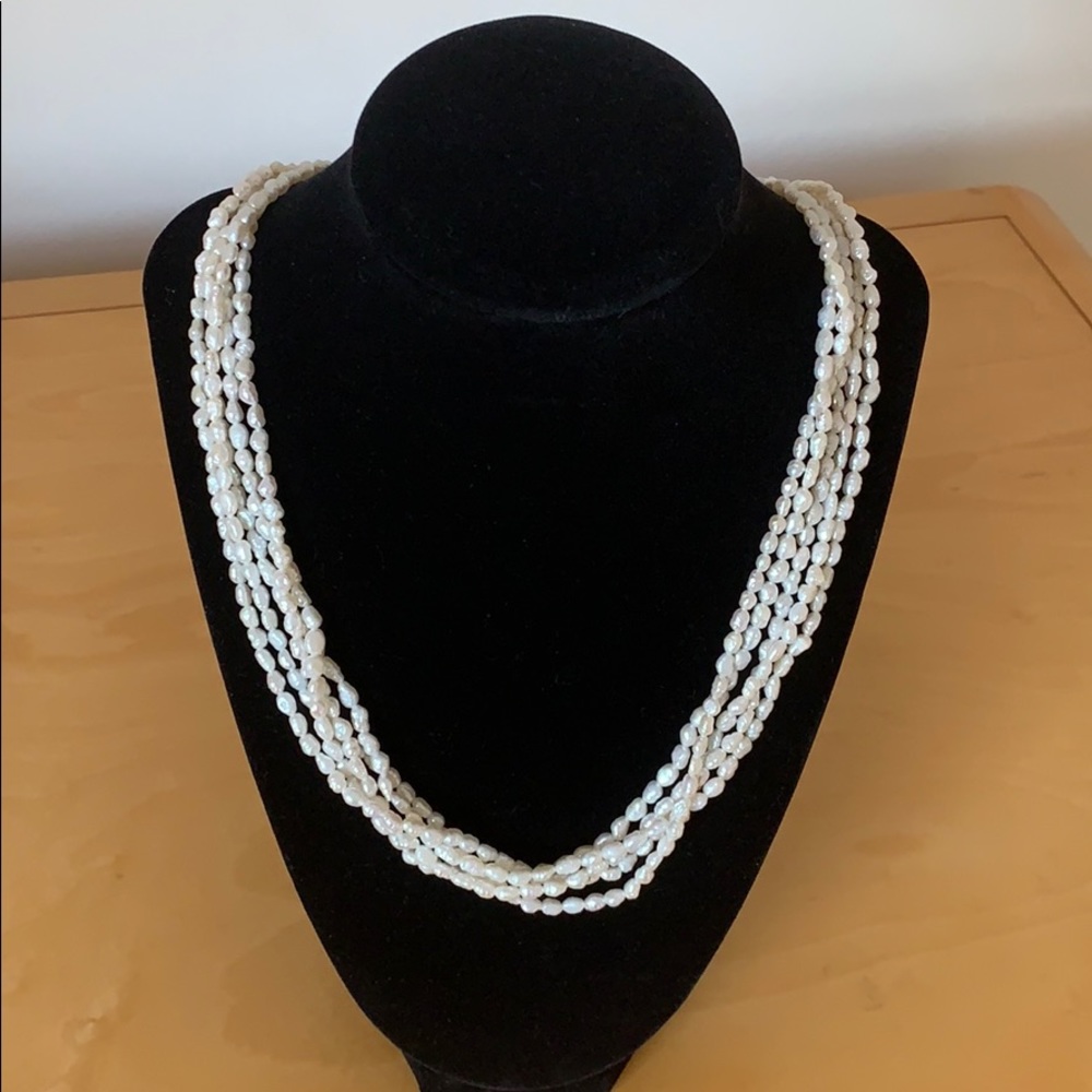 14k Gold Freshwater Pearl Multi Strand Necklace